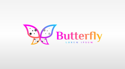 Butterfly Logo Concept Vector Isolated in White Background