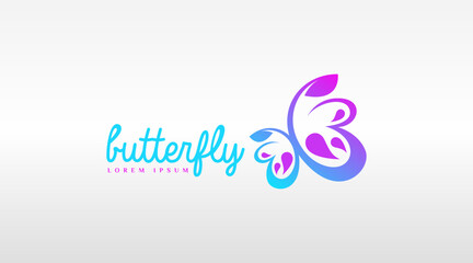 Butterfly Logo Concept Vector Isolated in White Background