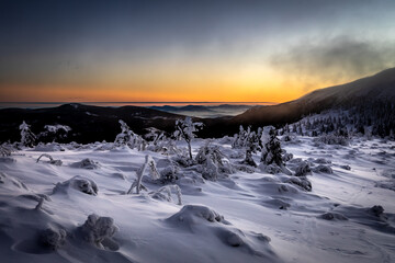 sunset in the mountains