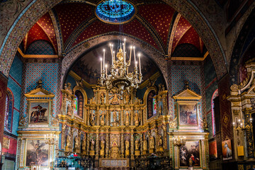 Obraz premium The Saint-Jean-Baptist church in the town of Saint-Jean-de-Luz in Nouvelle Aquitaine