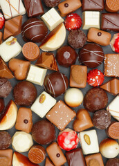 Handmade or homemade chocolate or bon bon. A heart of chocolate. love for valentine, mothersday or for gift at christmas.