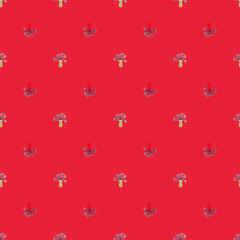 Cornflowers pattern seamless in freehand style. Spring flowers on colorful background. Vector illustration for textile.