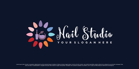 Nail studio logo design illustration with unique concept Premium Vector