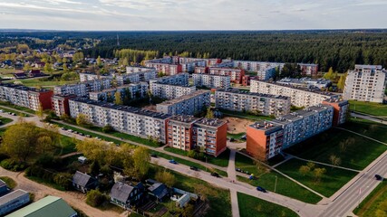 towns area with forest