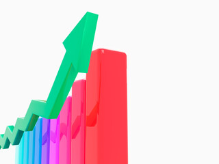 Gráfico de crescimento, desenvolvimento, melhoria, lucro, sucesso, conceito