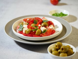 salad with tomatoes and olives