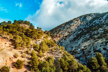 Caminito del Rey walking trail , Kings little pathway, Beautiful views of El Chorro Gorge, Ardales, Malaga, Spain.
