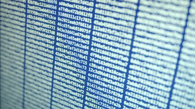 Rows of Hashes on Blue Background