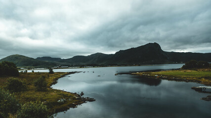 lake and mountains