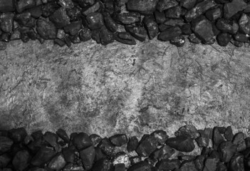 Coal mineral black as a cube stone background. Coal pattern