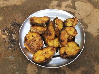 Tasty and spicy fish fry from Indian Food. Tasty baked fish on plate isolated on plate. best fish for frying india. fish fry masala. bengali fish fry recipe. It contains lots of vitamins.