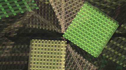 3D Fractal render, colorful background. 