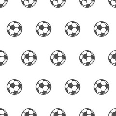 Soccer Balls Seamless Pattern On A White Background. Football Theme Vector Illustration