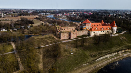 panorama  of old  castle and river 