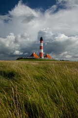 Fototapeta na wymiar Westerhever lighthouse in late summer