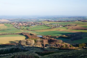 Naklejka premium View of the village Kunovice from the hill Kunovice Hurka. East Moravia. Europe.