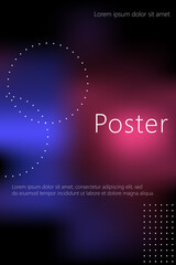 Colorful abstract background, on a black background bright elements, flares. Wallpaper, poster, banner, cover
