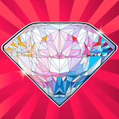 Diamond icon. Cartoon illustration of diamond vector icon for web
