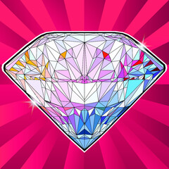 Diamond icon. Cartoon illustration of diamond vector icon for web