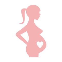 Obraz na płótnie Canvas Pregnant girl icon vector illustration symbol