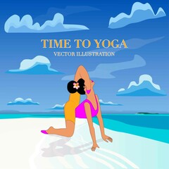 Beautiful young woman sitting on the beach