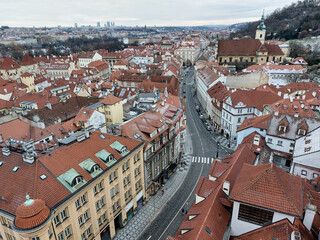 Fototapeta na wymiar Tetti di Praga dal campanile chiesa di an Nicola