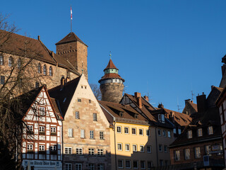 Walking through the streets of Nuremberg (germany) at christmas