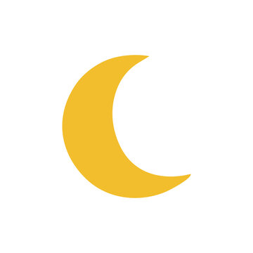 Сute simple vector yellow crescent moon