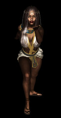 3D Egypt woman in the dark