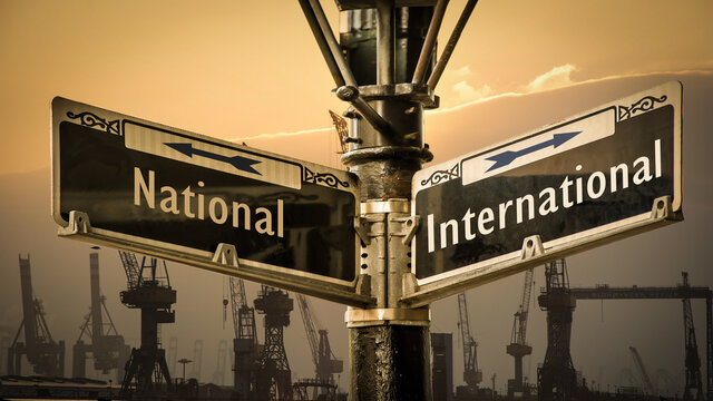 Street Sign to International versus National