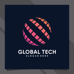 Creative global logo design technology for business company or personal with unique concept