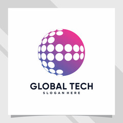 Creative global logo design technology for business company or personal with unique concept
