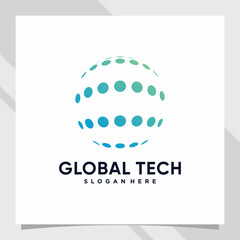 Creative global logo design technology for business company or personal with unique concept