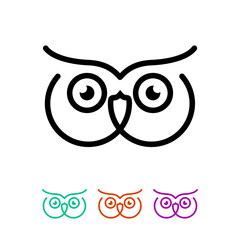 Owl minimalist logo. Vector illustration.