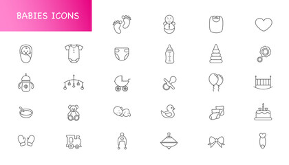 Children's icons. Vector image.