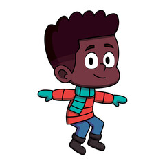 Isolated orange winter clothes kid illustration vector