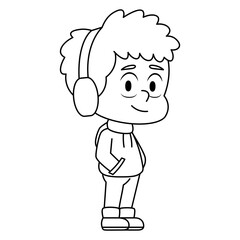 Isolated draw boy winter clothes kid illustration vector