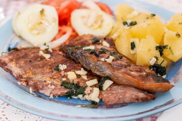 Grilled tuna belly fish