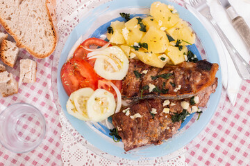 Grilled tuna belly fish