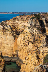 Beautiful coastal shoreline cliffs