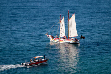 Large sailboat with tourists