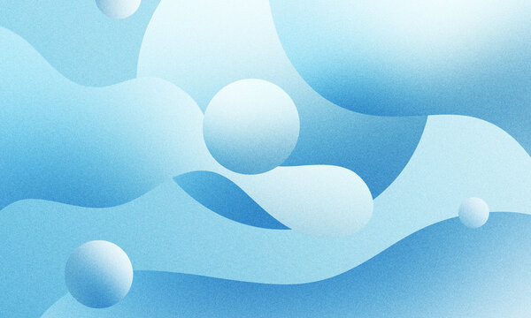 Fototapeta abstract liquid background with 3d popup composition in blue. trendy illustration artwork for poster layout, slide presentation, cover, invitation, etc.