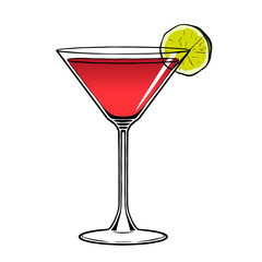 Isolated red cocktail drink bar illustration vector