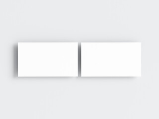 business card mockup, white cards on white background, 3d render