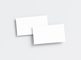 business card mockup, white cards on white background, 3d render