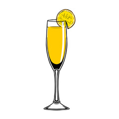 Isolated yellow cocktail drink bar illustration vector
