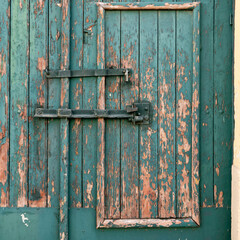 old worn wooden door