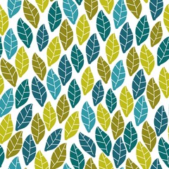 A simple vintage pattern. Yellow and blue leaves on a white background. vector texture. Fashionable print for textiles, wallpaper and packaging. 