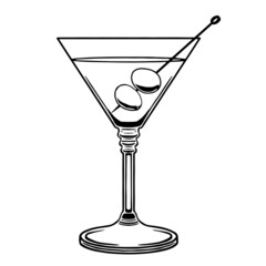 Isolated martini cocktail draw drink bar illustration vector