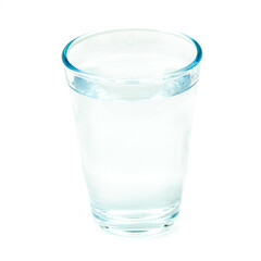 Water in glass on white background